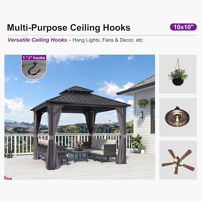 PURPLE LEAF 10'x10' Hardtop Gazebo - Image 7