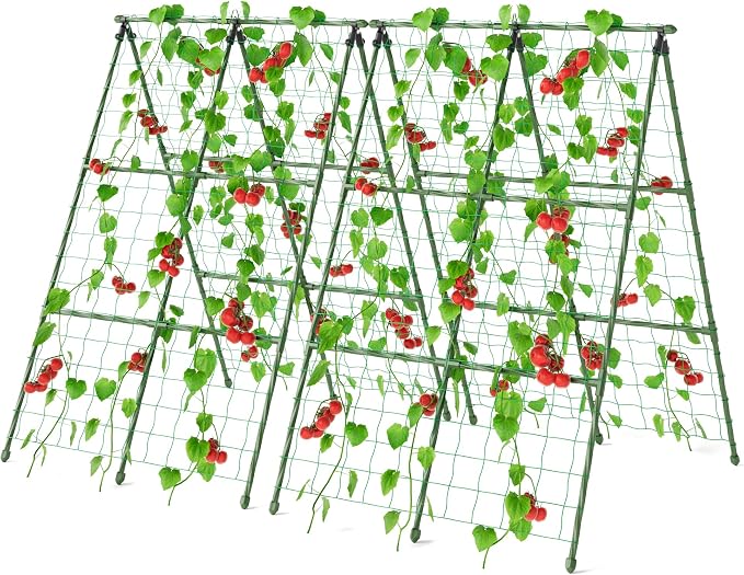 Miory Cucumber Trellis for Raised Beds, 2 Pack 32x48" A-Frame Garden Trellis by Miory