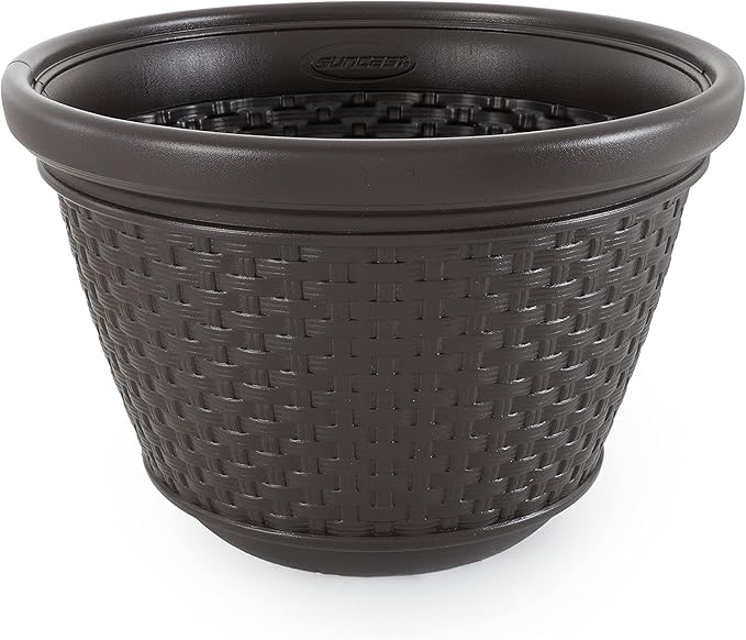 Suncast 6 Pack Decorative Wicker Garden Hose Holder Pot - Image 5