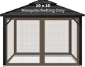 Gazebo Replacement Mosquito Netting Outdoor Universal Gazebo Canopy 4-Panels by Iheqard