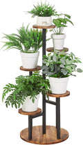 VECELO 5 Tier Plant Stand Indoor Outdoor, Tall Metal Wood Flower Shelf by VECELO