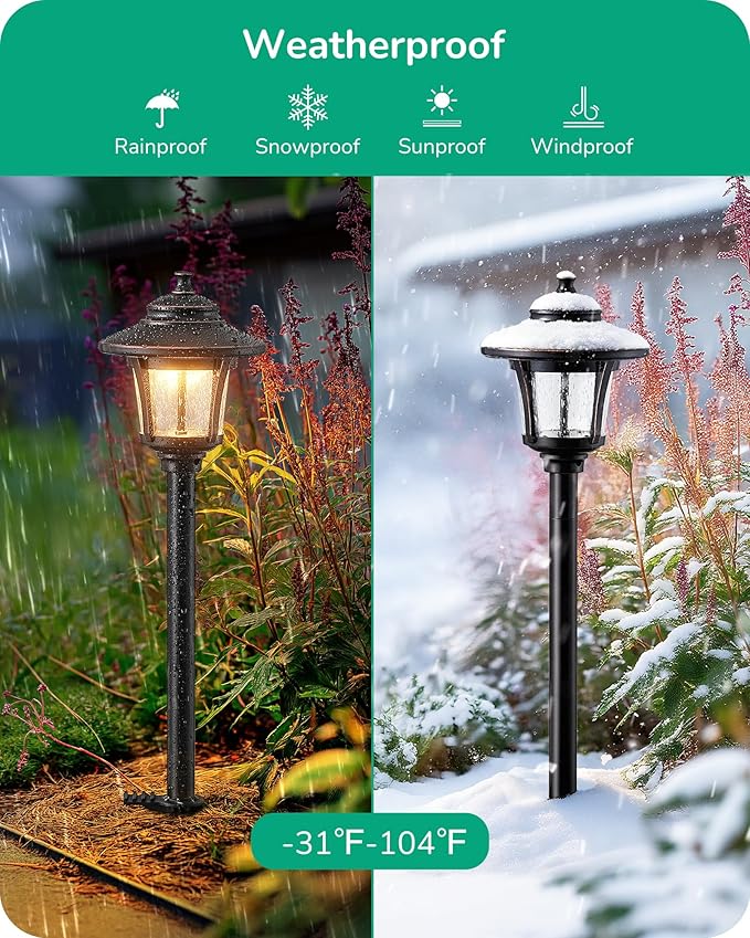EDISHINE Low Voltage Pathway Lights Wired, 12V 3W 120LM 3000K Seed Glass - Image 4