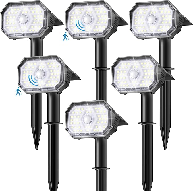 Brightown 6 Pack Solar Motion Lights Outdoor Waterproof, Motion Sensor Spot by Brightown