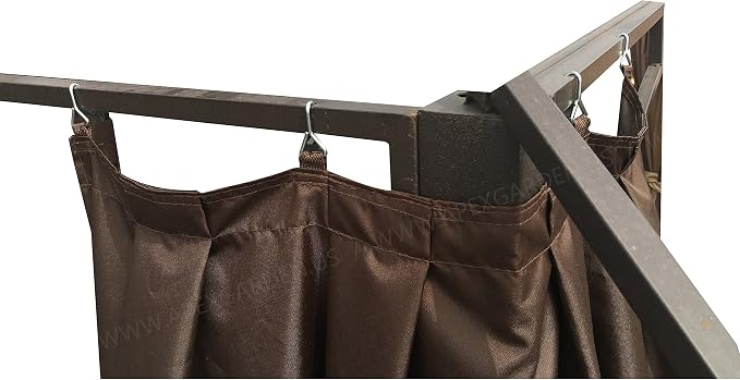 APEX GARDEN 4 Poles Brown Corner Curtain Set - Image 5