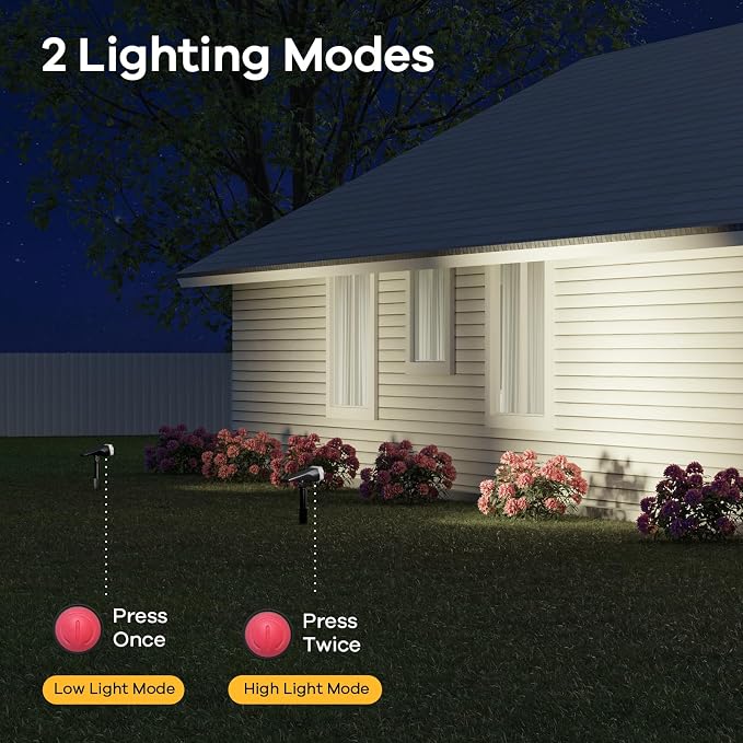 Consciot Solar Spotlights Outdoor, Daylight IP67 Waterproof 2-in-1 Solar Spot - Image 5