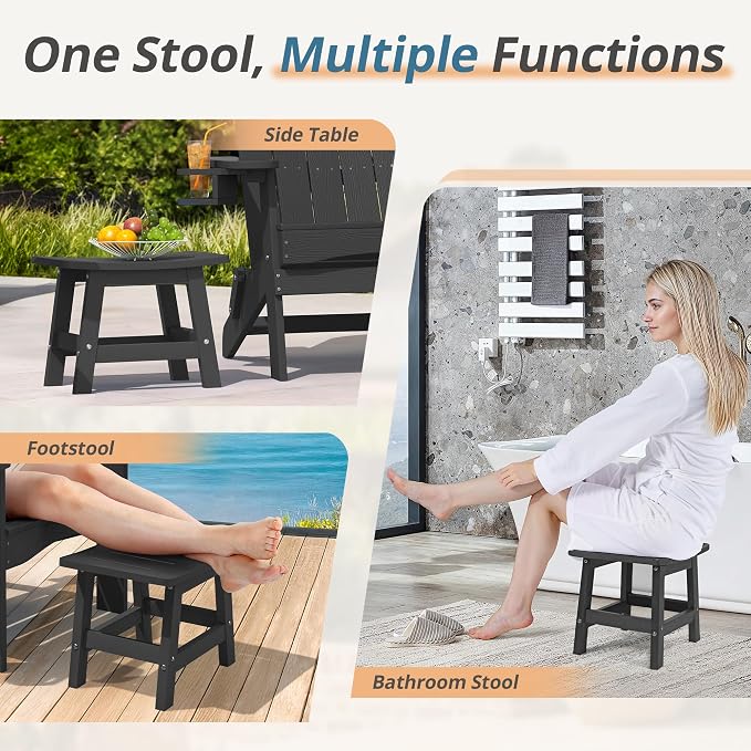 LUE BONA Outdoor Adirondack Ottomans, Footrest Footstool, Outdoor Foot Rest - Image 4