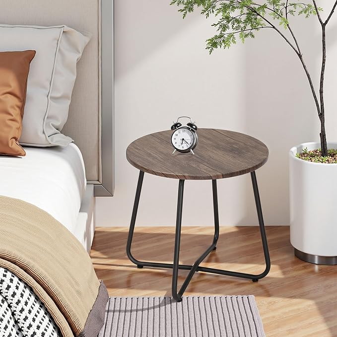 VECELO 17.7 inch Small Round Outdoor Side Table, Patio End Table, Waterproof - Image 5