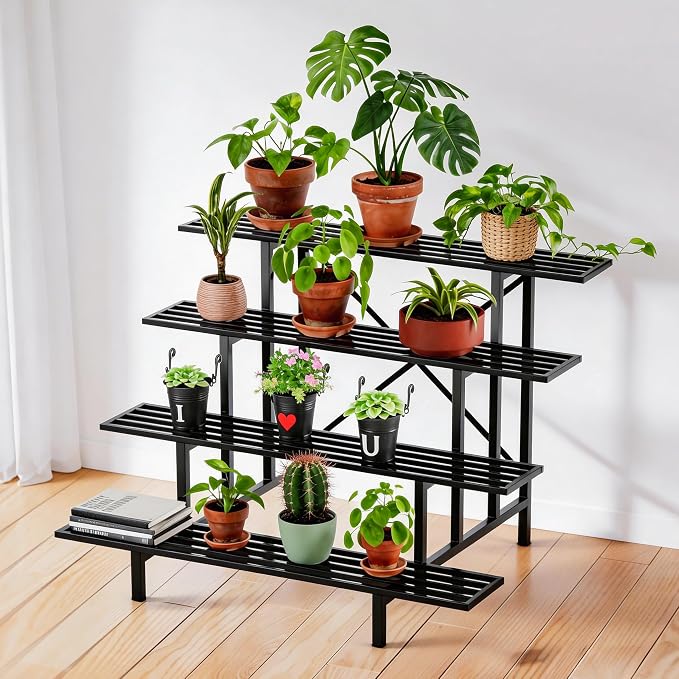 Zhongma 4 Tier Sturdy Metal Plant Stand by Zhongma