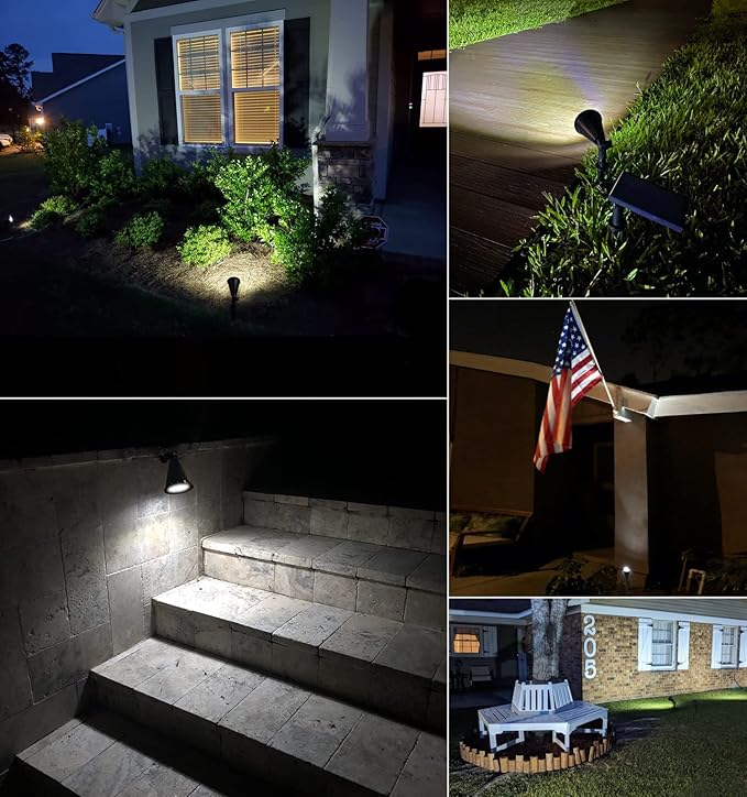 MEIHONG Solar Spot Light Outdoor, Waterproof LED Landscape Lights Dusk to Dawn - Image 3
