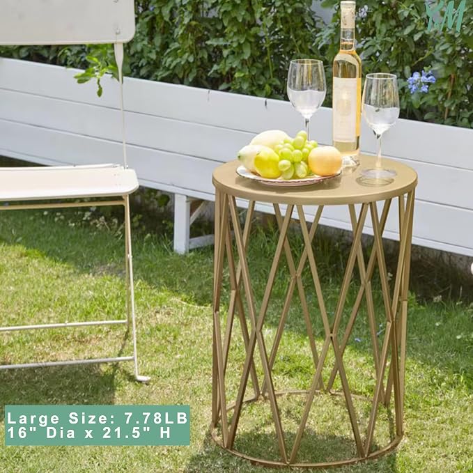 Y&M Nesting Side Table, Outdoor Decorative Garden Stool - Image 2