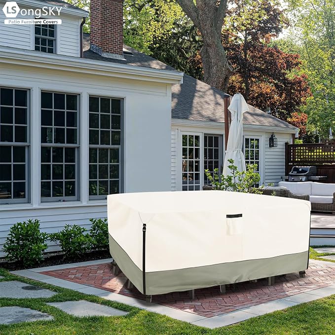 Outdoor Furniture Covers Waterproof, 600D Heavy Duty Outdoor Dining Table and - Image 9