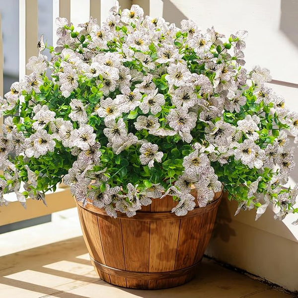 20 Bundles Artificial Flowers for Outdoors, UV Resistant Fake Plants Flowers by Grunyia