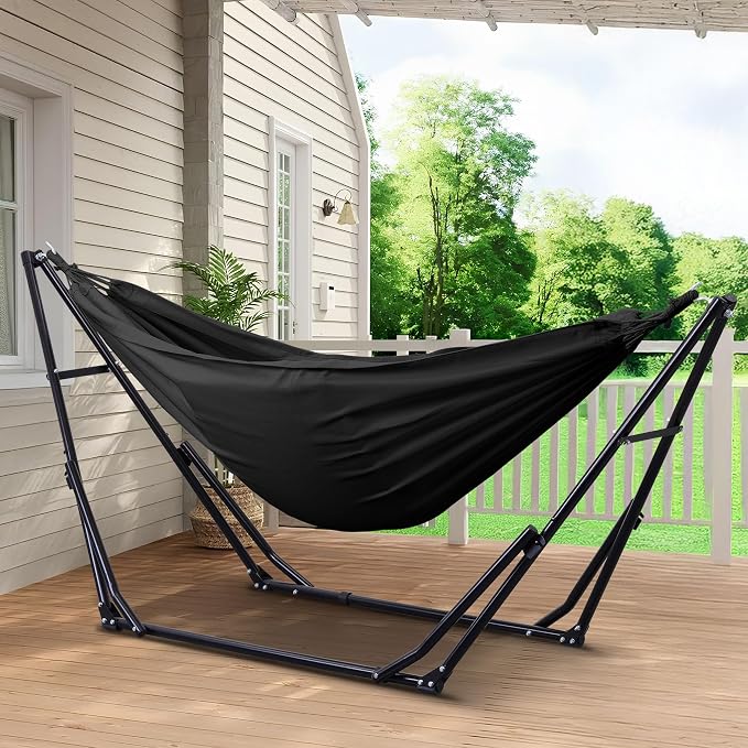 Ainfox Hammock with Foldable Stand, 2 in 1 Hammock and Swinging Chair with - Image 5