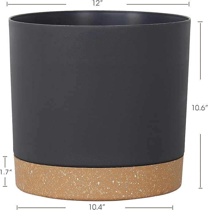kubvici Plant Pots for Indoor Plants, 2 Pack 12 Inch Pots for Plants, - Image 2