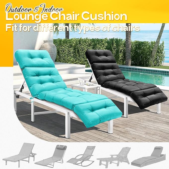 MAGIC ELEPHANT Chaise Lounge Cushion Outdoor, Memory Foam Patio Lounge Chair - Image 6