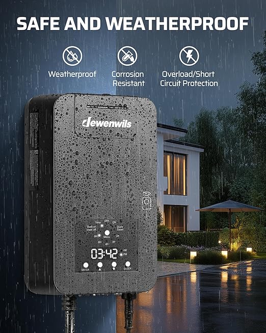 DEWENWILS 200W Low Voltage Landscape Transformer, 120V AC to 15V DC, Outdoor - Image 6