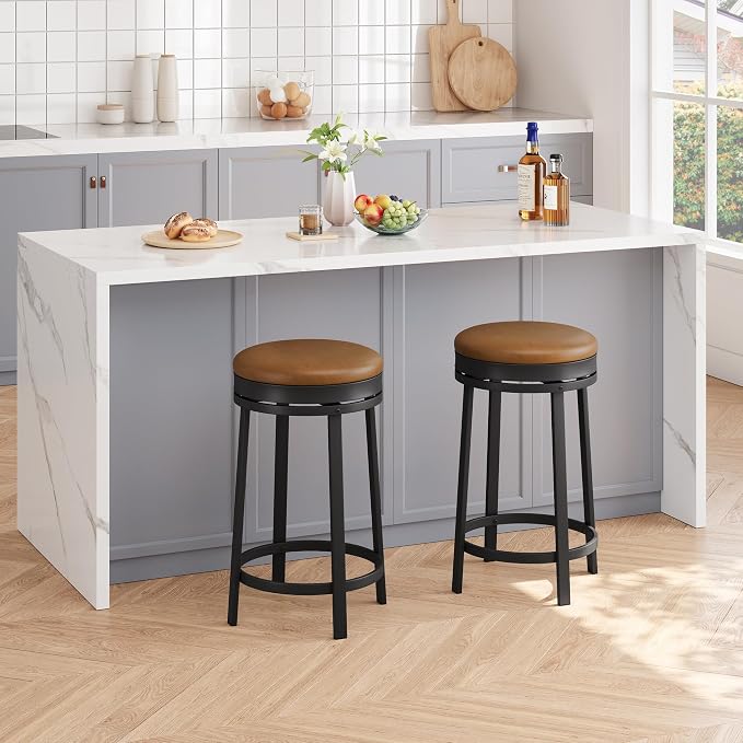 IDEALHOUSE 24'' Swivel Bar Stools Set of 2 by IDEALHOUSE