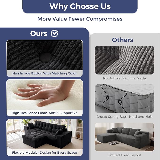 MAXYOYO 104" L Shaped Modular Sectional Sofa - Image 9