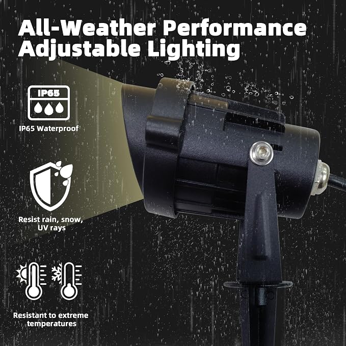 LED Outdoor Landscape Spotlight - 120V 12W Warm White Waterproof Spot Lights - Image 3