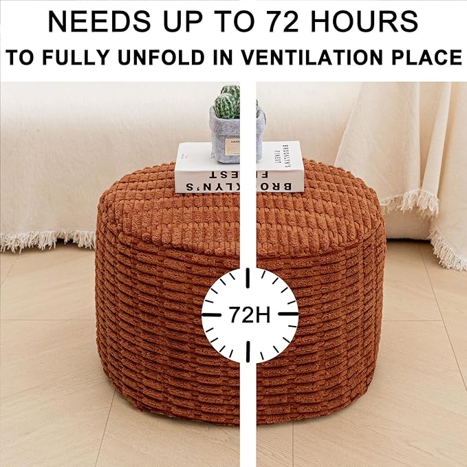 Asuprui Pouf Ottoman Round Ottoman Foot Rest Foot Stool Poufs - Image 6