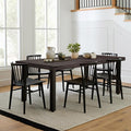 Flamaker Dining Table for 6 FSC Acacia Wood Indoor Outdoor Home Kitchen Table by Flamaker