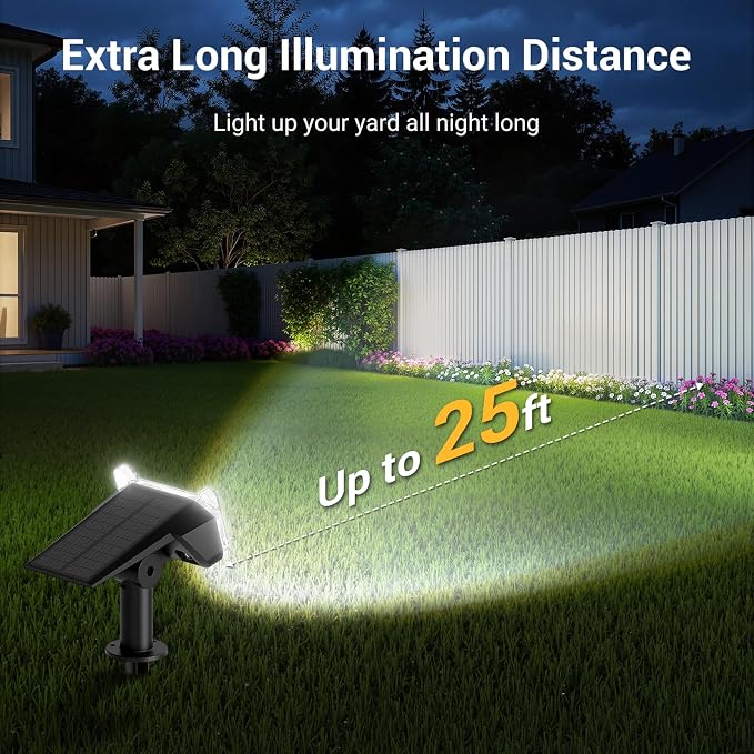 WdtPro Upgraded Bright Solar Lights Outdoor Waterproof, Auto ON/Off Solar Spot - Image 2