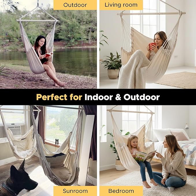 ADVOKAIR Hammock Chair Large 70.9"x47.2", 32% Bigger XXL Hanging Swing Chair - Image 5