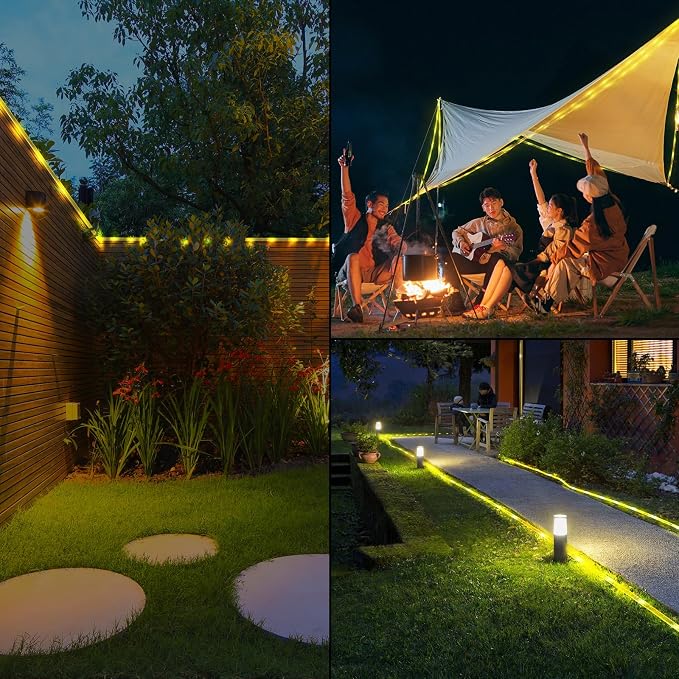 Solar Rope Lights Outdoor Waterproof, 33FT 100LED Outdoor String Lights Clear - Image 3