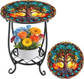 Outdoor Side Table Round Small Mosaic Patio Accent Indoor End Plant Coffee Tea by Cinnvoice