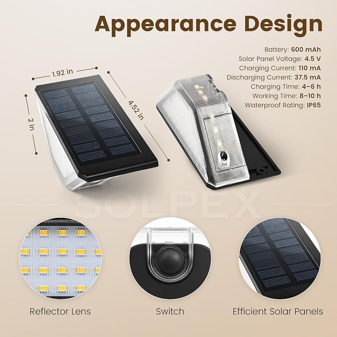 SOLPEX 16 Pack Four-Sided Illumination Solar Step Lights - Image 4