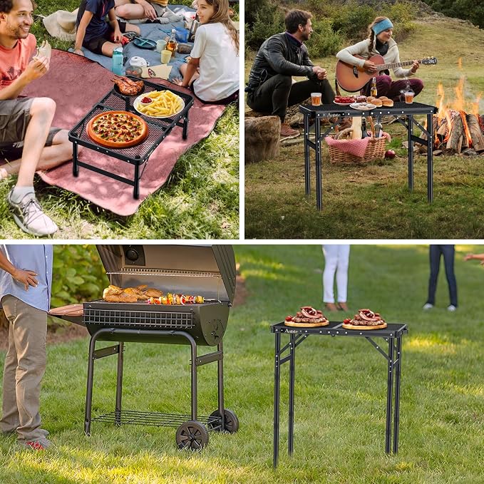 Anbte Folding Grill Table, Aluminum Camping Table Adjustable Height Max 27.5" - Image 8