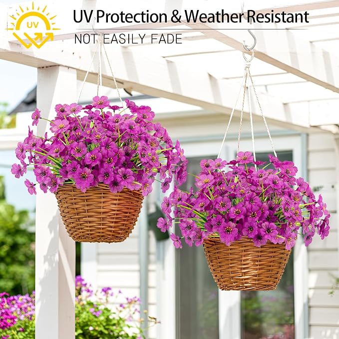 MACTING Artificial Flowers for Outdoors Fake Flowers UV Resistant No Fade Faux - Image 3