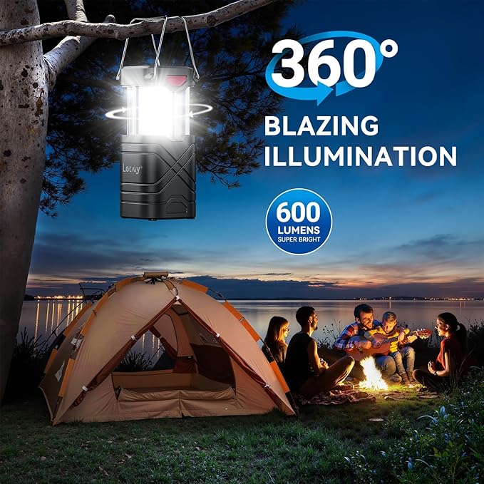 LETMY 4 Pack Camping Lantern, Rechargeable LED Lanterns, Solar Lantern Battery - Image 7