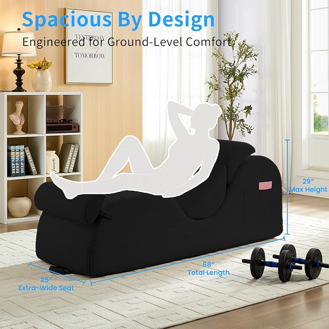 ijuicy 25" Wide Corduroy Yoga Chair, Yoga Lounge Chair - Image 2