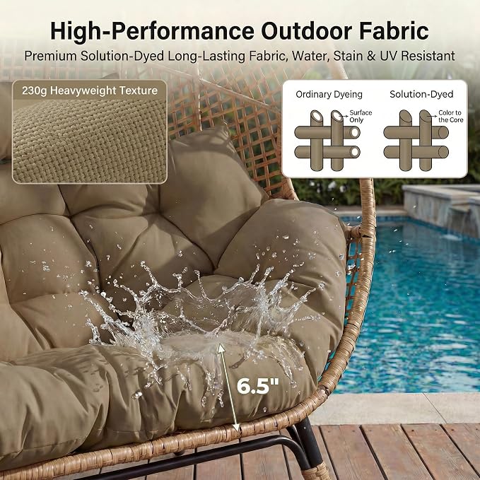 NICESOUL Indoor Outdoor Double Egg Chair - Image 6