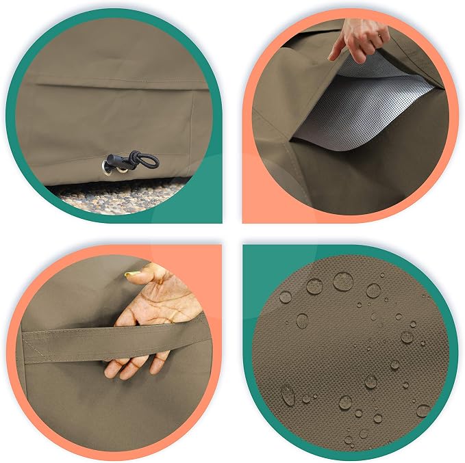 Covers & All Round Table Top Cover, 12 Oz Waterproof UV & Weather Resistant - Image 8