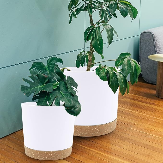 QCQHDU 12 inch Plant Pot, 2 Pack Planters - Image 5