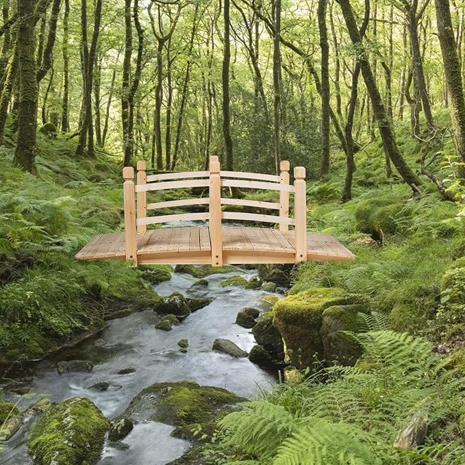 S AFSTAR Garden Bridge, 5FT Wooden Arc Footbridge - Image 9