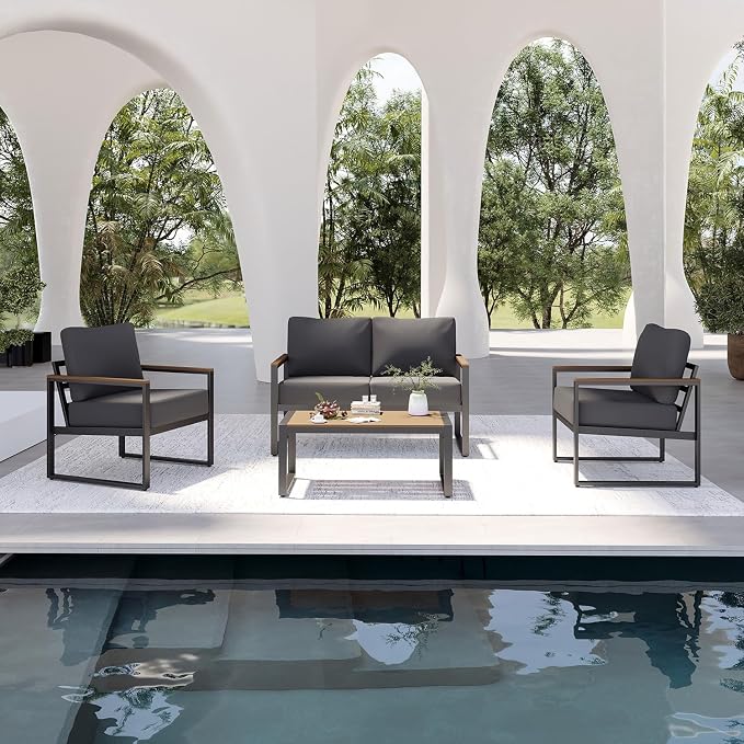 Aoxun Patio Furniture Set, 4 Piece Outdoor Patio Furniture - Image 8