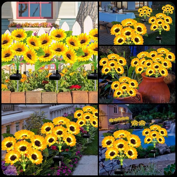 Solar Lights Outdoor Garden Decor, 4 Pack - Image 5