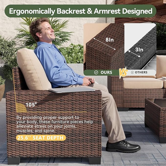 Aoxun 7 Piece Patio Furniture Set - Image 4