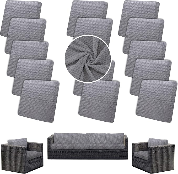 Outdoor Cushion Covers Set, Replacement by SUKAIKEQA