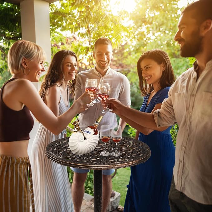 VINGLI 40" Outdoor Bar Table, High Top Table, Cast Aluminum Outdoor Pub Table - Image 6