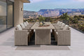 PURPLE LEAF 9 Pieces Outdoor Patio Dining Set Modern Large Weather-Resistant by PURPLELEAF