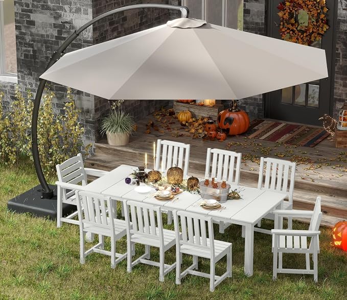 White 9-Piece Outdoor Dining Set by PatioKingdom