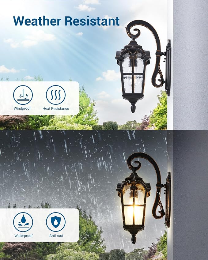 DEWENWILS Dusk to Dawn Outdoor Wall Light, Waterproof Exterior Light Fixture - Image 5