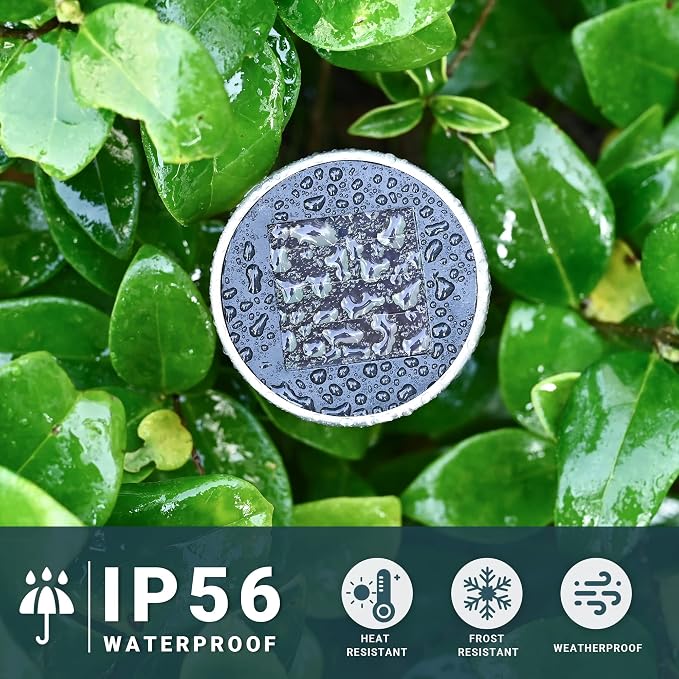 SOLPEX 12 Pack Solar Outdoor Lights Pathway, Stainless Steel Solar Lights - Image 6