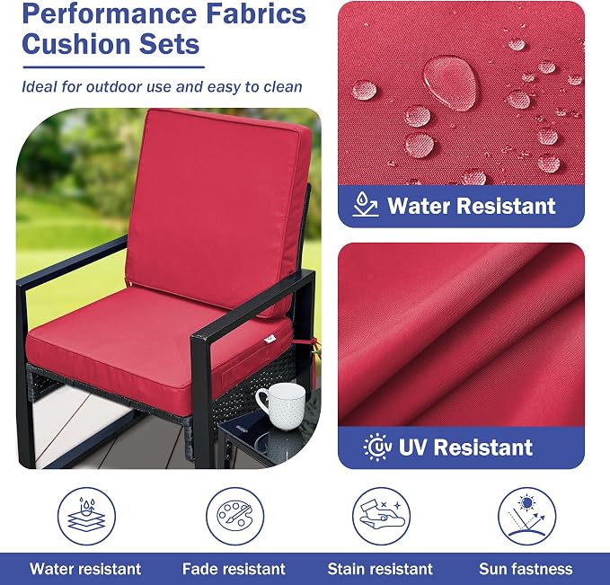 Outdoor Cushions, Outdoor Chair Cushions 24x24x4 Inch, Cushions - Image 4