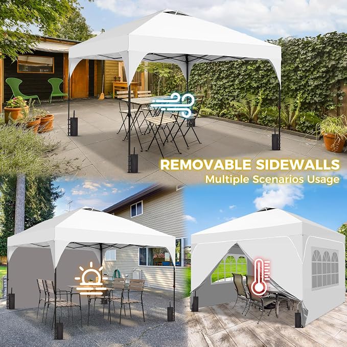 10x10 FT Pop Up Canopy, 1-Button Push Instant Canopy Tent - Image 3