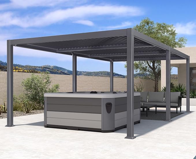 PURPLE LEAF Louvered Pergola 11' x 21' Aluminum Outdoor Pergola - Image 2